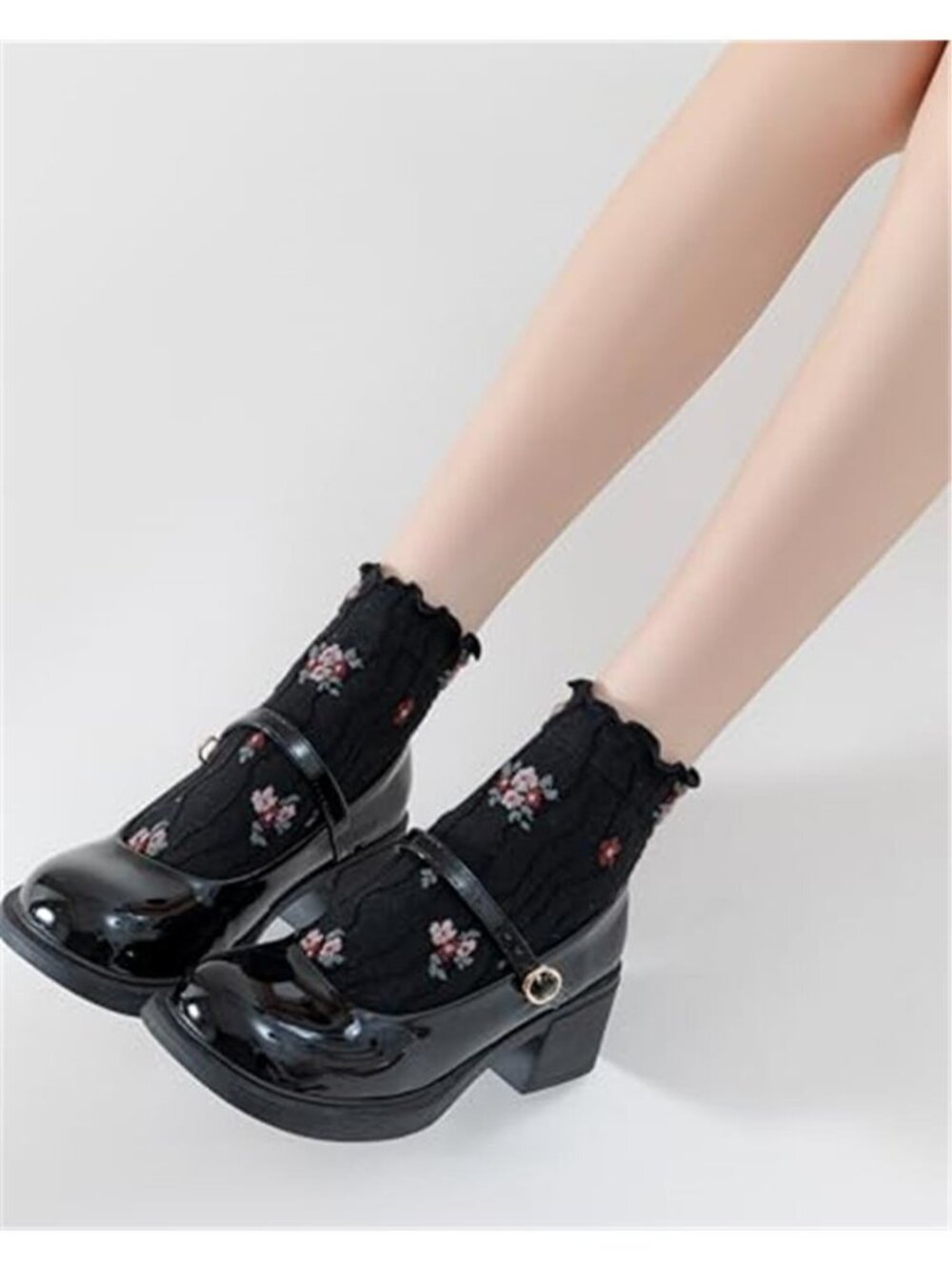 Women‘s Ruffle Ankle Socks,Vintage Patterned,Short Casual Dress Sock,Cute - Picture 6 of 6